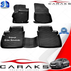 Caraks Peugeot 301 2012-2019 Arası Siyah 4 Parça 3D Havuzlu Paspas