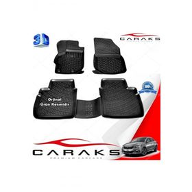 Caraks Peugeot 301 2012-2019 Arası Siyah 4 Parça 3D Havuzlu Paspas