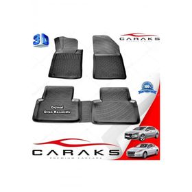 Caraks Peugeot 508 2011-2019 Arası Siyah 4 Parça 3D Havuzlu Paspas