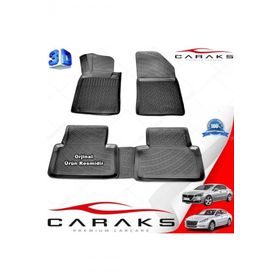 Caraks Peugeot 508 2011-2019 Arası Siyah 4 Parça 3D Havuzlu Paspas
