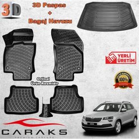 Caraks Skoda Karoq 2018 Sonrası 3D Bagaj Havuzu ve Havuzlu Paspas