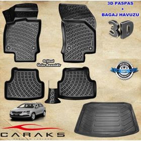 Caraks Skoda Karoq 2018 Sonrası 3D Bagaj Havuzu ve Havuzlu Paspas