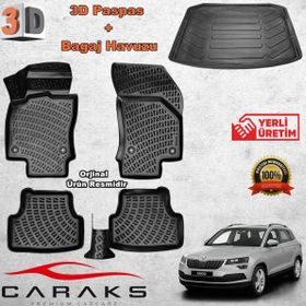 Caraks Skoda Karoq 2018 Sonrası 3D Bagaj Havuzu ve Havuzlu Paspas