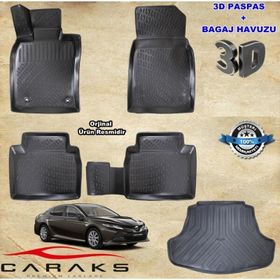 Caraks Toyota Camry 2019 Sonrası 3D Bagaj Havuzu ve Havuzlu Paspas