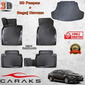 Caraks Toyota Camry 2019 Sonrası 3D Bagaj Havuzu ve Havuzlu Paspas