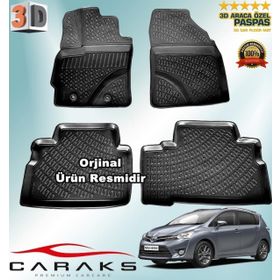 Caraks Toyota Verso 2009-2020 Arası Siyah 4 Parça 3D Havuzlu Paspas