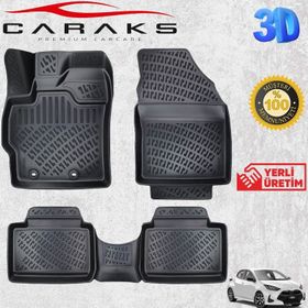 Caraks Toyota Yaris 2020 Sonrası Siyah 3D Havuzlu Paspas