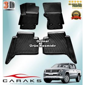 Caraks VW Amarok 2013-2020 Arası Siyah 4 Parça 3D Havuzlu Paspas