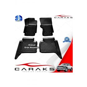 Caraks VW Amarok 2013-2020 Arası Siyah 4 Parça 3D Havuzlu Paspas