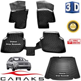 Caraks VW Jetta Cepsiz 2011-2015 Arası 3D Bagaj Havuzu ve Havuzlu Paspas