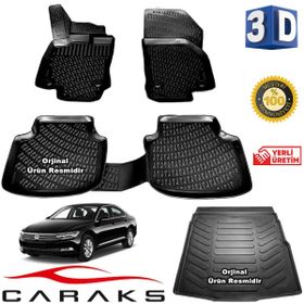 Caraks VW Passat B8 2015-2020 Arası 3D Bagaj Havuzu ve Havuzlu Paspas