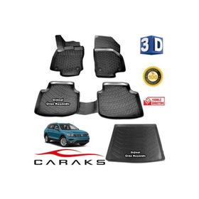 Caraks VW Tiguan 2016-2020 Arası 3D Bagaj Havuzu ve Havuzlu Paspas