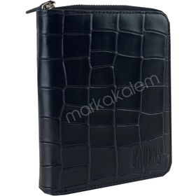 Carens K101 Kroko Siyah Hakiki Deri 6'lı Kalem Çantası