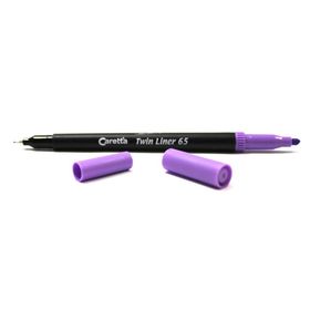 Caretta CT-65-44 Mor Çift Uçlu Keçeli-Fosforlu Kalem