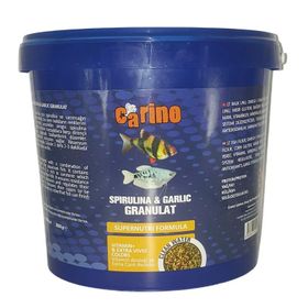 Carino Spirulina & Garlic Granulat Sarımsaklı 3 kg Kova Balık Yemi