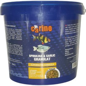 Carino Spirulina & Garlic Granulat Sarımsaklı 3 kg Kova Balık Yemi