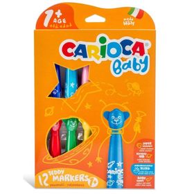 Carioca 12'li 1+ Yaş Teddy Jumbo Bebek Süper Yikanabilir Keçeli Boya Kalemi