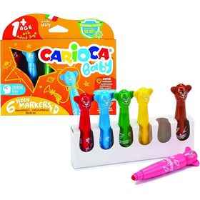 Carioca 12'li 1+ Yaş Teddy Jumbo Bebek Süper Yikanabilir Keçeli Boya Kalemi