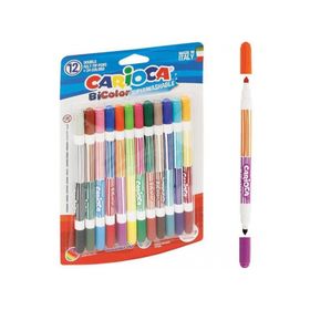 Carioca 12'li 24 Renk Bicolor Süper Yikanabilir Çift Uçlu Keçeli Boya Kalemi