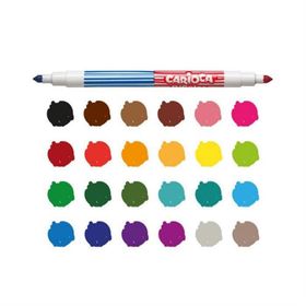 Carioca 12'li 24 Renk Bicolor Süper Yikanabilir Çift Uçlu Keçeli Boya Kalemi