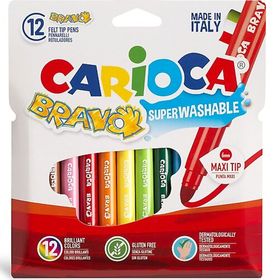 Carioca 12'li Bravo Süper Yikanabilir Keçeli Boya Kalemi