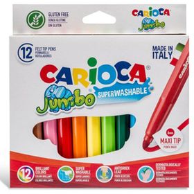 Carioca 12'li Jumbo Süper Yıkanabilir Keçeli Boya Kalemi