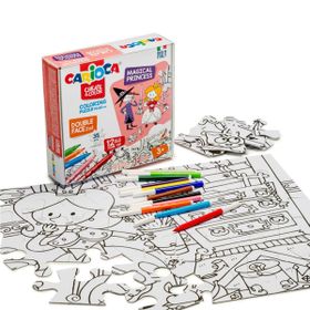 Carioca 35 Parça Boyanabilir Büyülü Prenses Çift Taraflı Puzzle