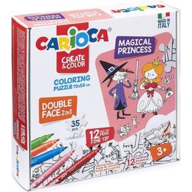 Carioca 35 Parça Boyanabilir Büyülü Prenses Çift Taraflı Puzzle