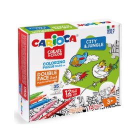 Carioca 35 Parça Boyanabilir Şehir ve Orman Çift Taraflı Puzzle