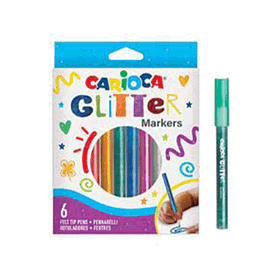 Carioca 42190 Glitter Marker 6'Lı Simli Kalem