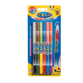 Carioca 42269 Jumbo 6'lı 12 Renk Çift Renkli Keçeli Boya Kalemi