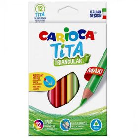 Carioca 42393 Jumbo Üçgen 12'li Kuru Boya Kalemi