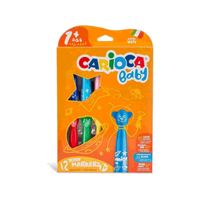Carioca 42816 12 Renk Teddy Jumbo Bebek Keçeli Kalem
