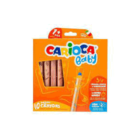 Carioca 42818 3 in 1 Jumbo 10'lu Bebek Ahşap Gövdeli Boya Kalemi