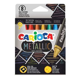 Carioca 43163 8 Renk Metalik Wax Maxi Yıkanabilir Pastel Boya