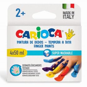 Carioca 4x50 ml 4 Renk Bebek Parmak Boyası Süper Yıkanabilir
