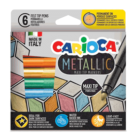 Carioca 6 Renk Maxi Tip Metalik Keçeli Kalem Seti