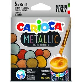 Carioca 6 Renk Metalik Tempera Yıkanabilir Sulu Boya