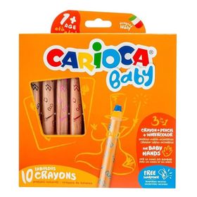 Carioca 6'Lı Jumbo Bebek Ahşap Gövdeli Boya Kalemi 3 İn 1 Kalemtraş Hediyeli