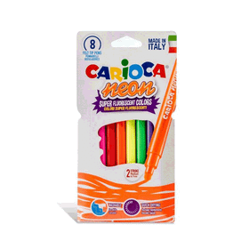 Carioca 8 Renk Neon Yıkanabilen Keçeli Kalem