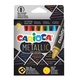 Carioca 8'li Metalik Jumbo Üçgen Mum Boya Kalemi