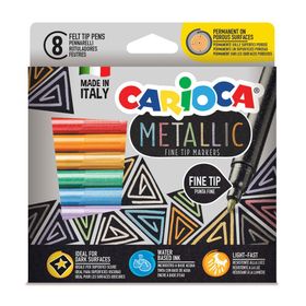 Carioca 8'li Metalik Renkler Serisi Keçeli Kalem Seti