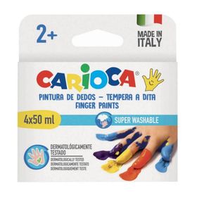 Carioca Baby 4 Renk 50 ml Yıkanabilir Parmak Boyası