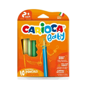 Carioca Baby Jumbo 10'lu Üçgen Kuru Boya Kalemi