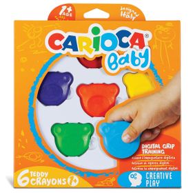 Carioca Baby Teddy Şekilli Kirletmeyen 6'lı Mum Boyalar