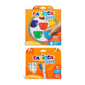 Carioca Baby Teddy Şekilli Kirletmeyen 6'lı Mum Boyalar