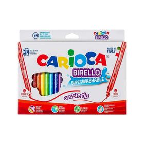 Carioca Birello Çift Uçlu Yıkanabilir 24'lü Keçeli Boya Kalemi