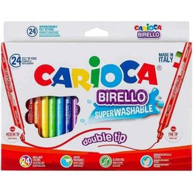 Carioca Birello Çift Uçlu Yıkanabilir 24'lü Keçeli Boya Kalemi