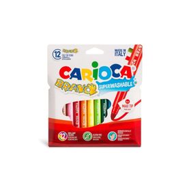 Carioca Bravo Süper Yıkanabilir 12'li Kalın Uçlu Keçeli Boya Kalemi