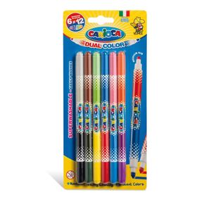 Carioca Çift Renkli Jumbo 6'Lı 12 Renk Kuru Boya Kalemi